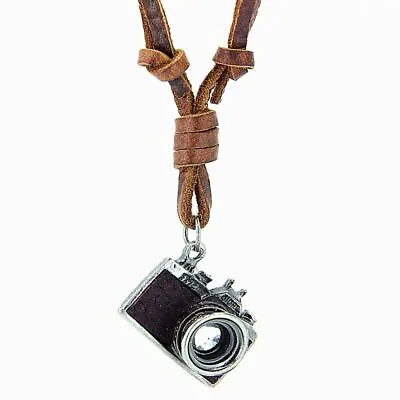 Men Vintage Leather Necklace Women Camera Pendant Choker Man Punk Necklaces 1Pc • $12.52