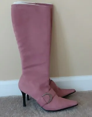 Amanda Smith Pink Suede Knee High Boots • $75