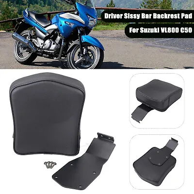$40.98 • Buy Black Metal&leather Rider Drivers Backrest Back Rest Fit For Suzuki VL800 Models