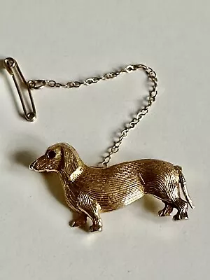 Vintage 9ct Gold Hallmarked Dachshund Dog Brooch  • £225