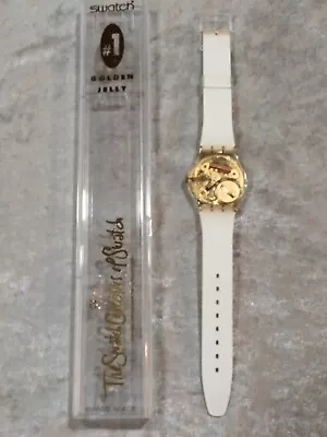 VINTAGE 1990 SWATCH WATCH   GOLDEN JELLY   Brand New Old Stock! LOOK .99 & NR • $27.50