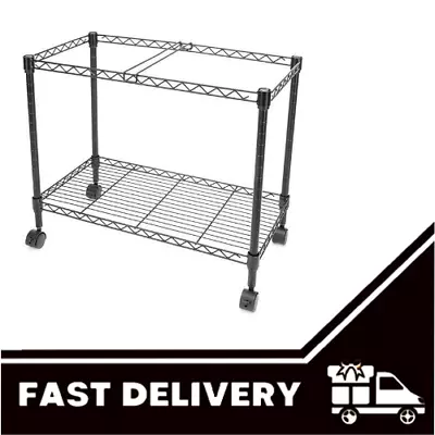 Single Tier Metal Rolling Mobile File Cart 23.6 X 12.6 X 18  Black • $34.09