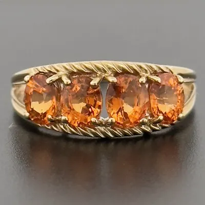 9ct Yellow Gold Citrine Cluster Ring Size Size U 1/2 Hallmarked • $363.94