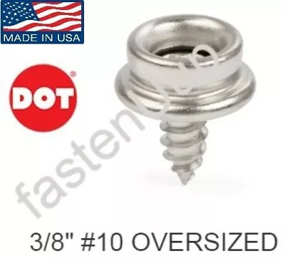 DOT Stainless Steel Snap Stud Screw 10 PCS - 3/8  #10 OVERSIZED - Marine Canvas  • $14.85