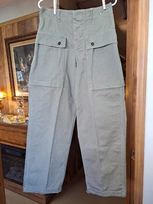 $1500 • Buy WW2 WW11 WWII P44 Herringbone HBT Trousers Monkey Pants USMC US Marine Corps 