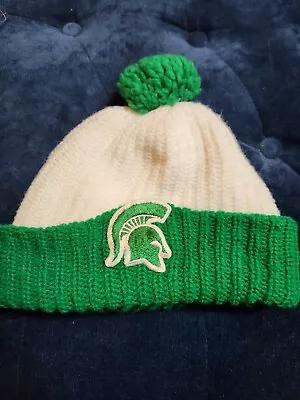 Vintage Knit Beanie Michigan State University MSU Spartans Winter Hat Small Size • $2.99