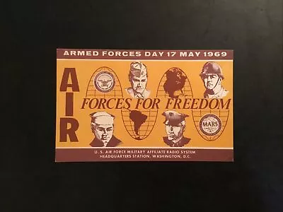 1969 QSL: Armed Forces Day – U.S. Air Force – Military Affiliate Radio Postcard • $3.99