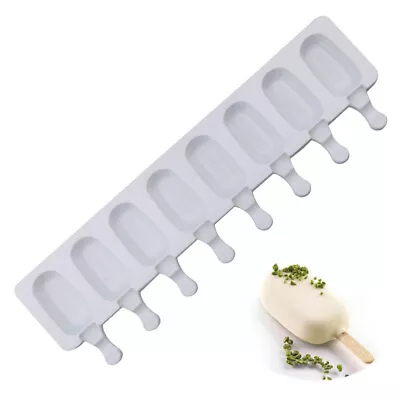 8&4 Cavity Mold Popsicle Ice Cream Mold Silicone Thick Material Ice Cube Moul SZ • $4.11