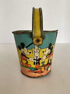 1933 Disney Mickey Magician With Minnie Mouse & Pluto Toy Sand Pail By Ohio Art • $74.95