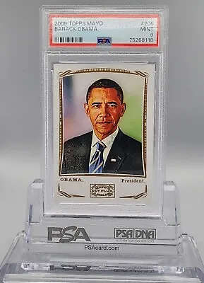 Barack Obama 2009 Topps Mayo Cut Plug Football #205 PSA 9 Mint • $99
