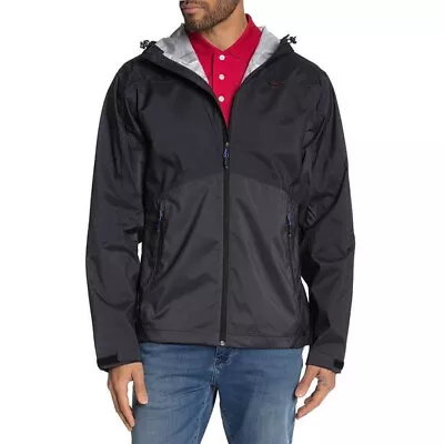 MENS Hawke & Co. SEAM SEALED HOODED WATER RESISTANT RAIN JACKET BLACK • $52.88