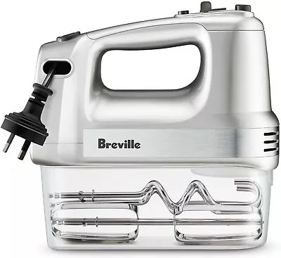 BREVILLE The Handy Mix & Store Mixer Beater Handheld 5 Speed Plus Boost Silver • $122.09