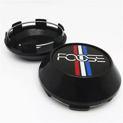 4 Pcs FOOSE Stripes Mustang Style 68mm/62mm Rota BLACK Racing Wheel Center Caps • $34.99