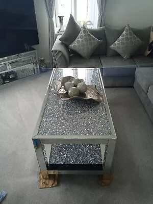 Diamond Crush Mirror 2 Tier Coffee Table  • £150