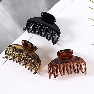 Medium Hair Claw Clips For Women - 3 Pack 2.7″ Small Hair Grips Hair Catch Jaw • £8.34