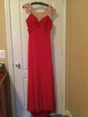 Sherri Hill Red Formal Long Prom Pageant Dress Size 8 Holiday • $129.99