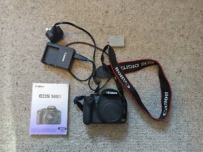 Canon EOS 500D 13.0 MP Digital SLR Camera - (Body Battery Strap Charger) DSLR • £36