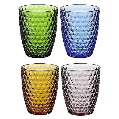 Colored Tumblers & Water Glasses Set Of 4 Multi Colors Drinking Glasses (12 OZ) • $36.21