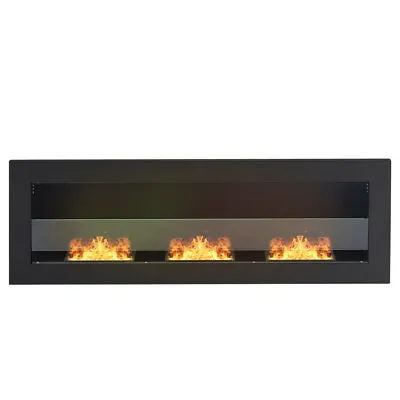 £199.95 • Buy 3 Burner Bio Fire Ethanol Fireplace Biofire Wall Mounted Insert Warmer Glass