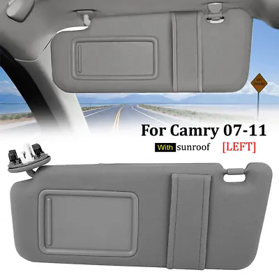 Driver Side Sun Visor For 2007-2011 Toyota Camry With Sunroof And Light Gray • $23.97