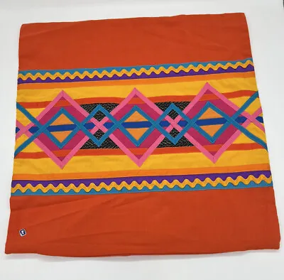 El Bazaar Sabado Tambien Mexico Pillow Cover 100% Cotton Ribbon Textile Art • $25
