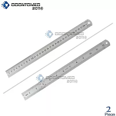 2pc 12  300mm NON SKID Measuring Ruler Scale Mark SAE Metric Scale Office Supply • $7.70