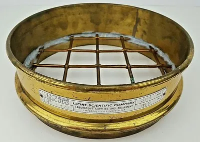 Vtg LaPine Scientific Company Laboratory Supplies Equipment Brass Sieve No 1 1/2 • $49.99