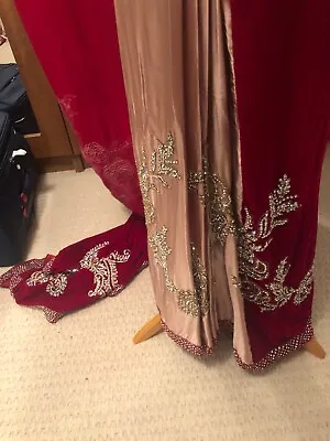 Red Bridal Velvet Saree Very Classy And Unique Piece • £150