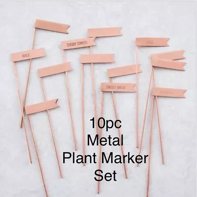 Magnolia Metal Plant Marker 10PC SET Sweet Basil Cherry Tomato Dill Kale Arugula • £17.41