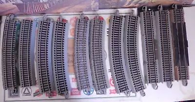 HO Scale E-Z TRACK 10 PC ASSORTMENT Nickel Silver Bachmann Gray Road Bed * LQQK • $16.50