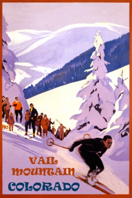 $14.28 • Buy Winter Sports Vail Mountain Colorado Ski Downhill  Skiing Snowboarding Poster