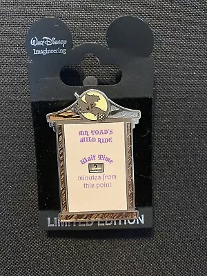 Disney Wdi Imagineering Wait Time Sign Mr. Toad's Wild Ride Pin Le 300 • $134.99