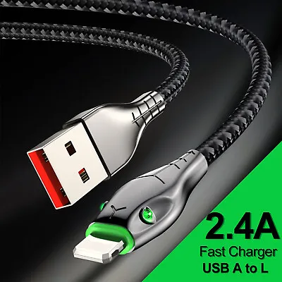 Heavy Duty Braided Long USB Fast Charger Cable Lead For IPhone 14 13 12 11 X 7 8 • £5.49