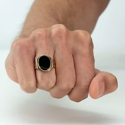 925 Sterling Silverblack Onyx Ring For Men • $60