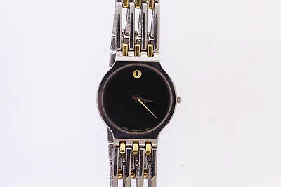 Movado 0600451 Esperanza Two Tone Stainless Steel Black Dial Watch 84.19.861.1 • $389.50