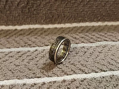 Wyoming State 90% Silver  Washington Quarters Coin Ring Size 8 1/2  2007 • $32.01