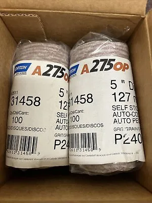 Norton A275OP Non Vacuum PSA 5 In Sanding Disc Roll P240 Grit (100 Discs) • $29.99