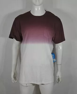 Mr Swim Men's T Shirt XL Dip Dye Slub White Burgundy NWT • $22.50