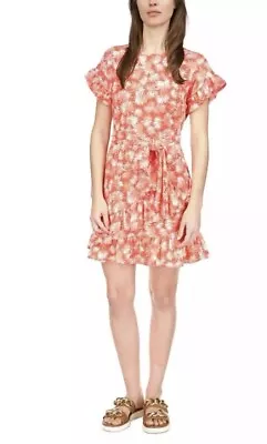 Size S Michael Michael Kors Women's Palm Ruffle-Sleeve Dress Sangria. • $22.99