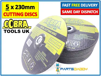 5 X 9  Inch 230mm Cobra Cutting/Slitting Disc Metal Discs For Angle Grinder UK • £9.45