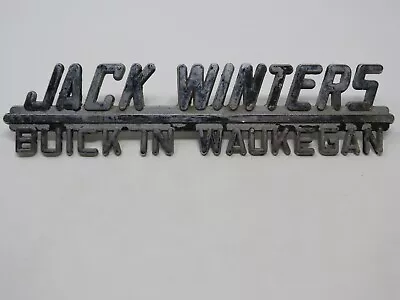 Vintage Jack Winters Buick Opel Illinois Car Dealer Metal Nameplate Emblem Badge • $63.58