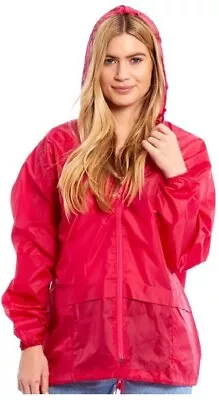 Mens Womens Unisex Raincoat Ladies Shower Rain Kagoul Parka Hooded Jacket Coat • £7.99