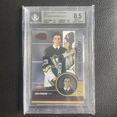 2003-04 Pacific MARC ANDRE FLEURY RC Invincible Red #d /850  BGS 8.5 • $74.99