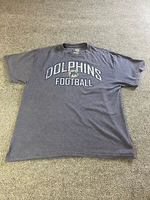 Miami Dolphins Distressed T-Shirts Football Blue Size XL • $22.52