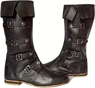 Medieval Leather Boots RENAISSANCE Viking Pirate Boots Mans Best Gift Of Him • $72