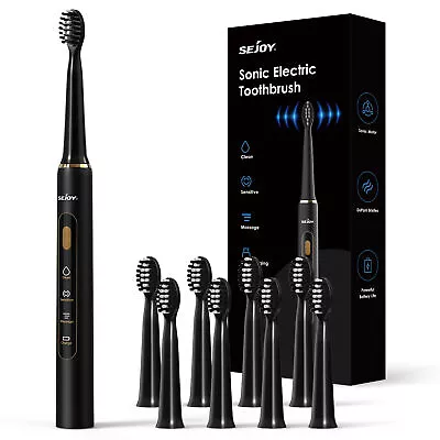 SEJOY Sonic Electric Toothbrush Rechargeable With 7 Brush Heads Power Toothbrush • $13.59