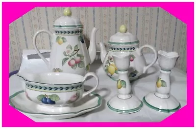 VILLEROY & BOCH French Garden COFFETEA Pot Candle Holder Gravy Bow LOT New • $239.39