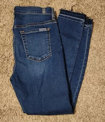 7 For All Mankind High Waist Gwenevere Stretch Jeans Medium Wash Blue 29 • $21.99