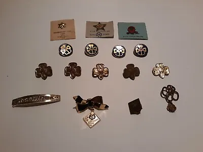 Vintage Lot Of Girl Scout Pins Brownie Sprite Pin & Barrette Cub Scouts Pins • $15.99
