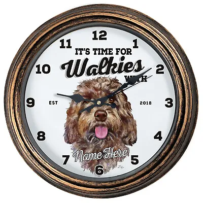 Personalised Kitchen Clock Cockapoo Name Round Wall Hanging Dog Home Gift DC48 • £22.95